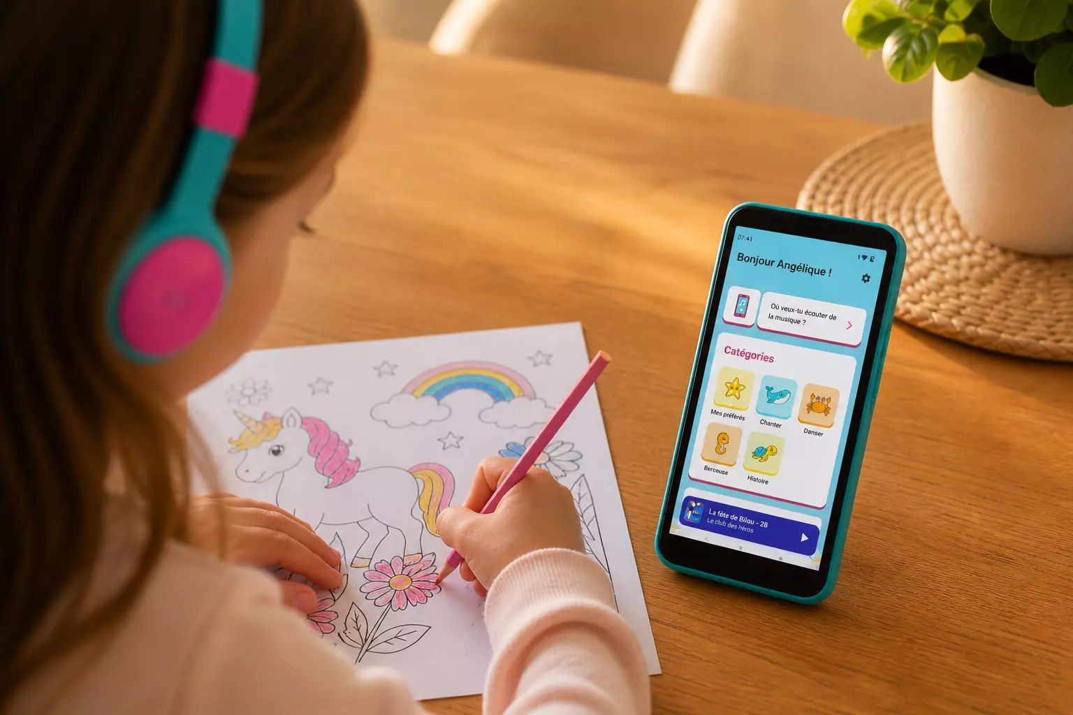 enfant qui dessine avec son Streamy Kids